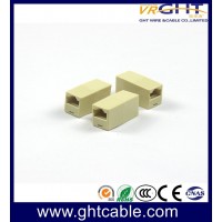 Beige Plastic RJ45 Female to RJ45 Female/8p Connector